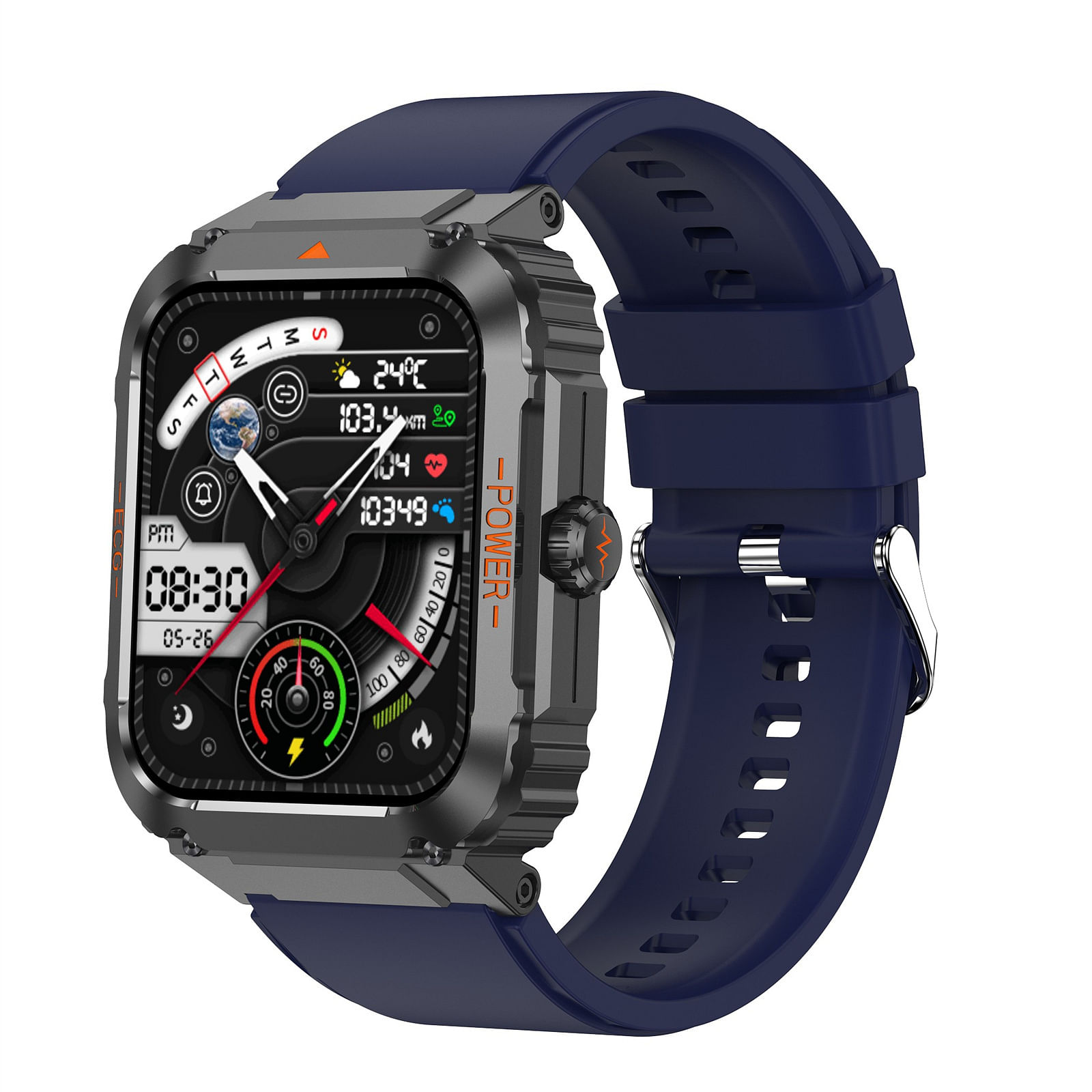 ET550 1.92 inch Smart Watch Answer Calls Full Screen Fitness Tracker Smartwatch IP68 Waterproof Smart Watches Heart Rate Sleep Monitor blue tape