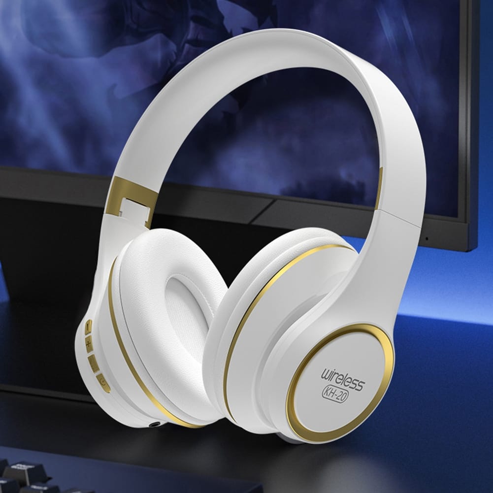 KH20 Bluetooth Headphones Over Ear Wireless Headphones With Microphone Lightweight Headset For Laptop PC red - Image 4