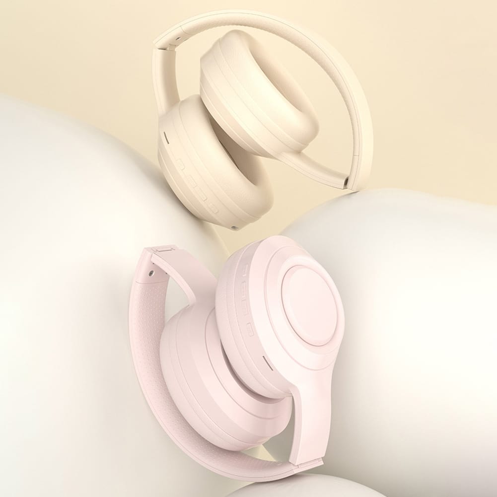 DR58 Bluetooth Headphones Over Ear Wireless Headphones With Microphone Foldable Lightweight Headset With Deep Bass White - Image 3