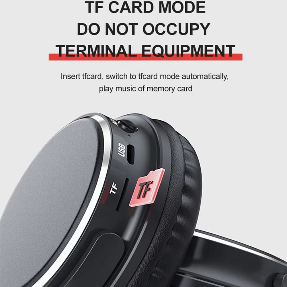VJ901 Wireless Headphones Over Ear Wireless Headphones Foldable Lightweight Headset With TF Card Mode black - Image 4