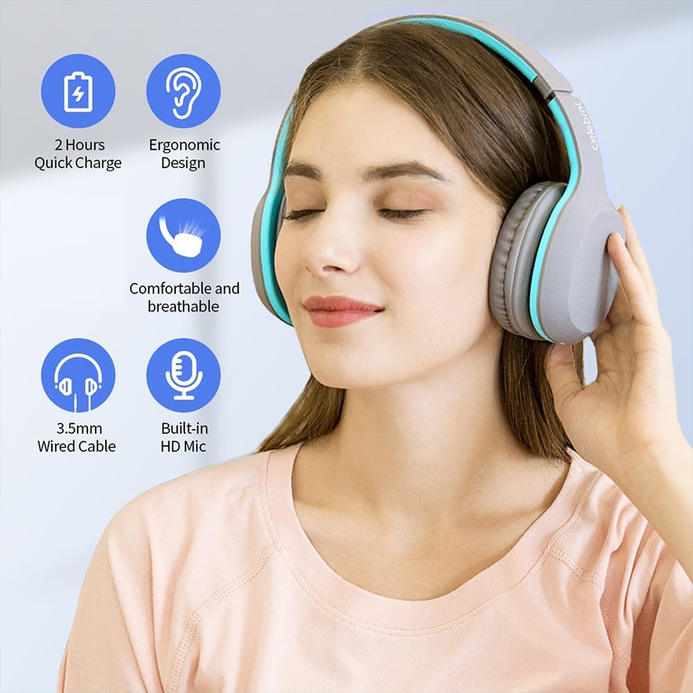 A18 Wireless Headphones over Ear Hi-Fi Stereo Deep Bass Wireless Earphones for Laptop Pc Computer Mobile Phone Red - Image 2