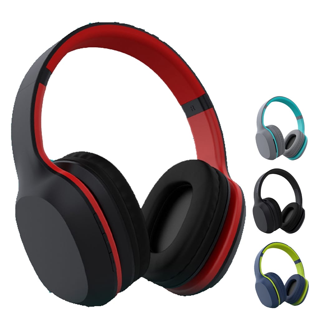 A18 Wireless Headphones over Ear Hi-Fi Stereo Deep Bass Wireless Earphones for Laptop Pc Computer Mobile Phone Red - Image 4