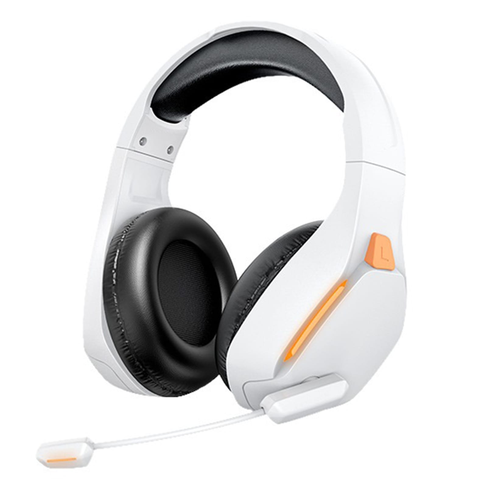 Wireless Headsets Over-Ear Stereo Earphones Longer Playtime Headphones with Flexional Microphone White - Image 4