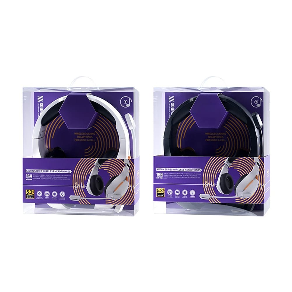 Wireless Headsets Over-Ear Stereo Earphones Longer Playtime Headphones with Flexional Microphone White - Image 5