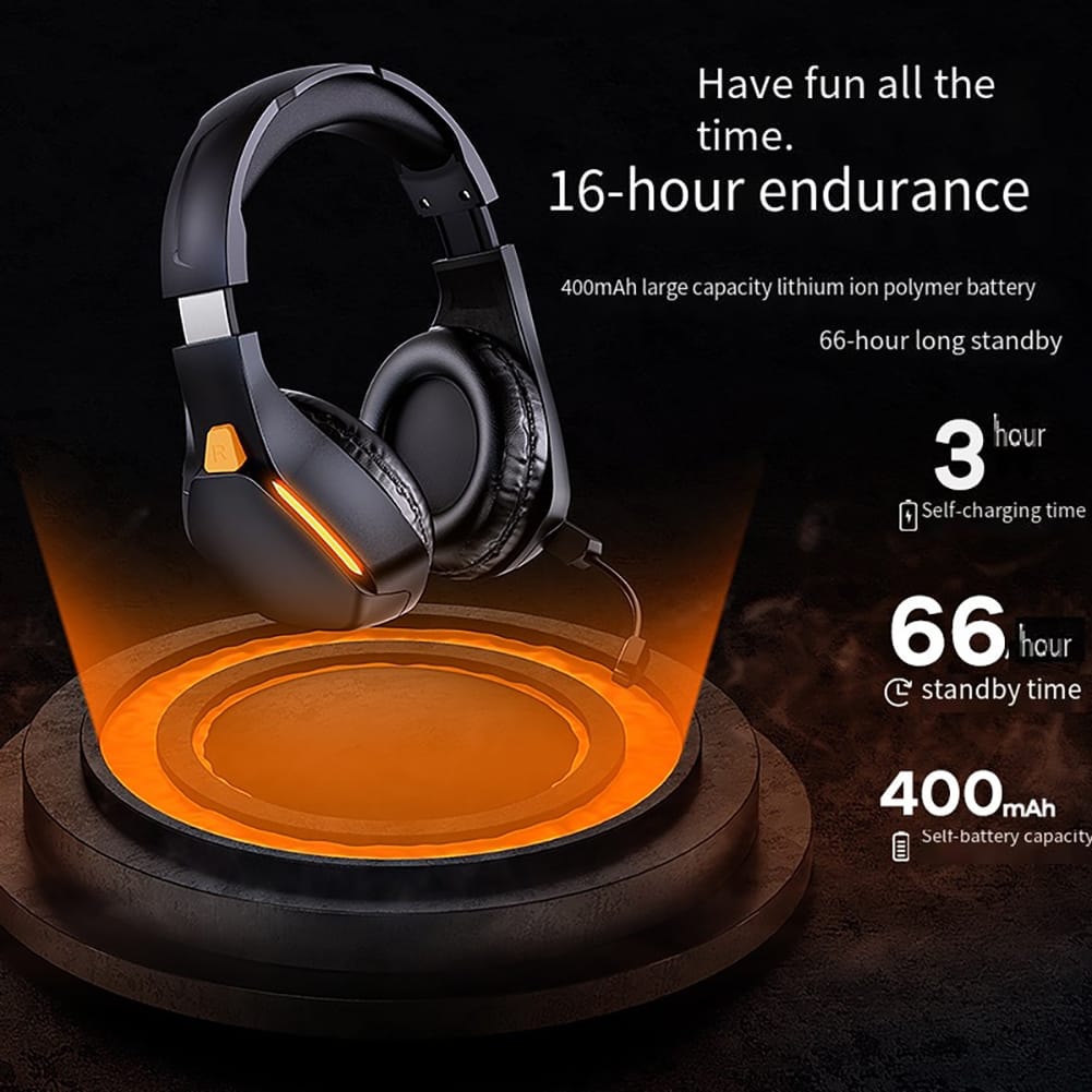 Wireless Headsets Over-Ear Stereo Earphones Longer Playtime Headphones with Flexional Microphone White - Image 6