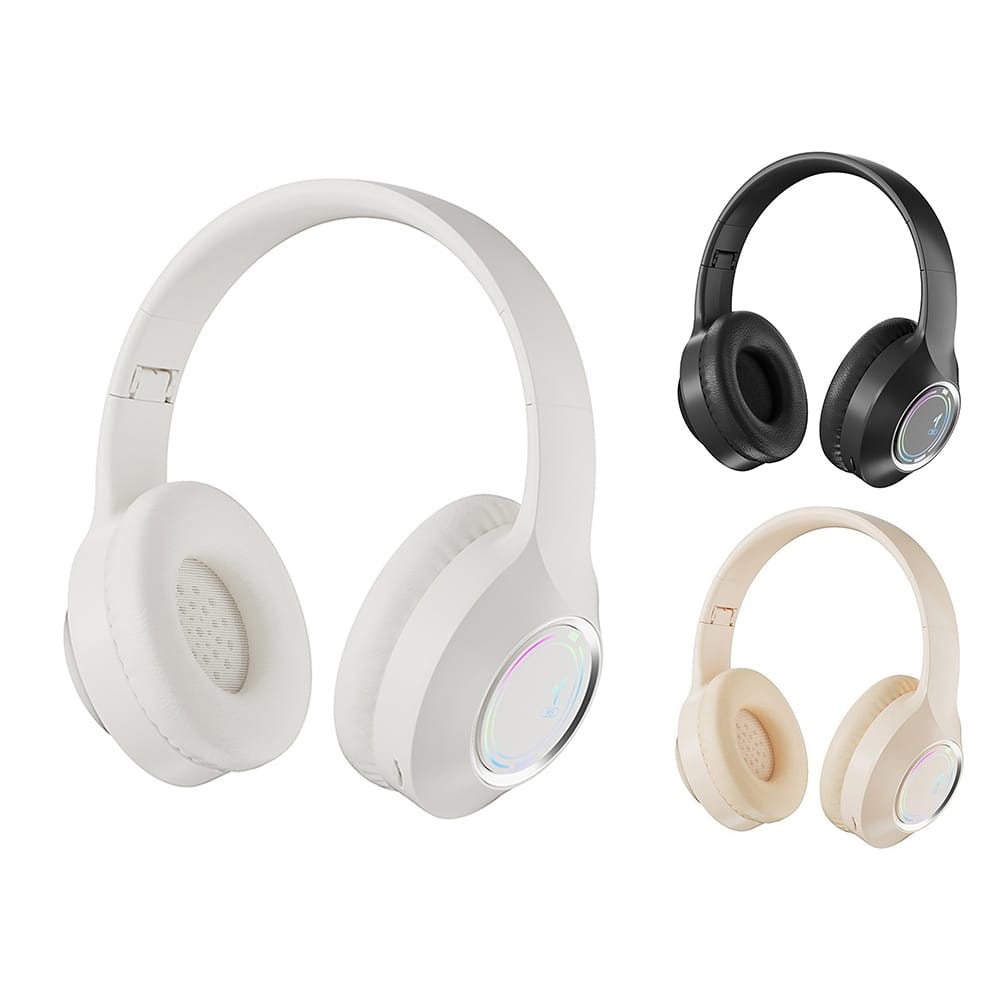 Wireless Headphones Over Ear Stereo Sound Lighting Earphones Foldable Gaming Headset For Laptop PC Computer Mobile Phone Tablet black - Image 2
