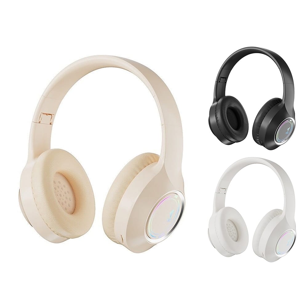Wireless Headphones Over Ear Stereo Sound Lighting Earphones Foldable Gaming Headset For Laptop PC Computer Mobile Phone Tablet black - Image 5