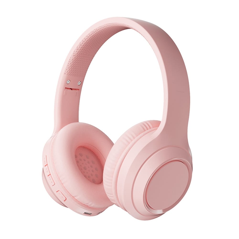 Noise Canceling Headset Stereo Sound Headphones Wireless Folding Gaming Headphones With Built-in Microphone SD Card Slot For Office Trucker pink - Image 6