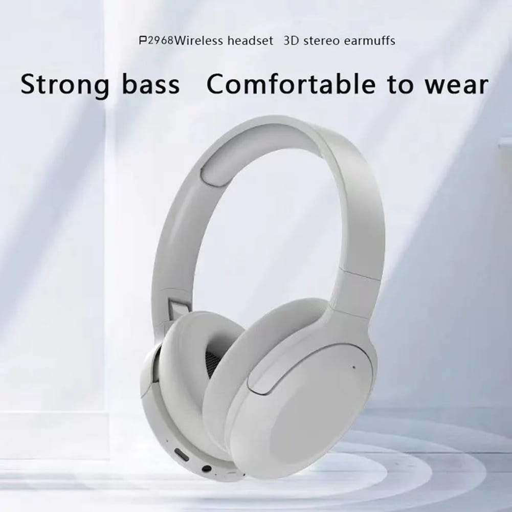P2968 Wireless Headset Noise Canceling Stereo Headphones Over Ear Folding Earphones For Cell Phone Computer Laptop pink - Image 7