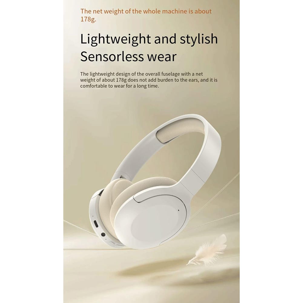 P2968 Wireless Headset Noise Canceling Stereo Headphones Over Ear Folding Earphones For Cell Phone Computer Laptop Khaki - Image 3