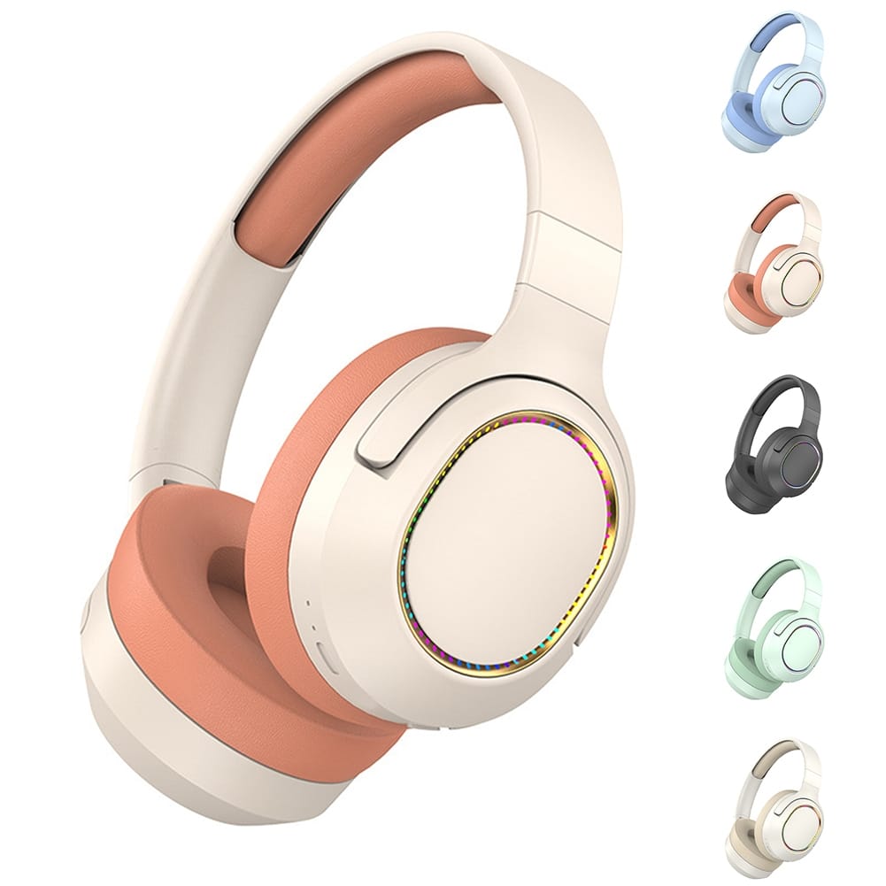P2963 Wireless Headset Lighting Noise Reduction Over-Ear Stereo Earphones For Computer Game Office Zoom Meeting Khaki - Image 4