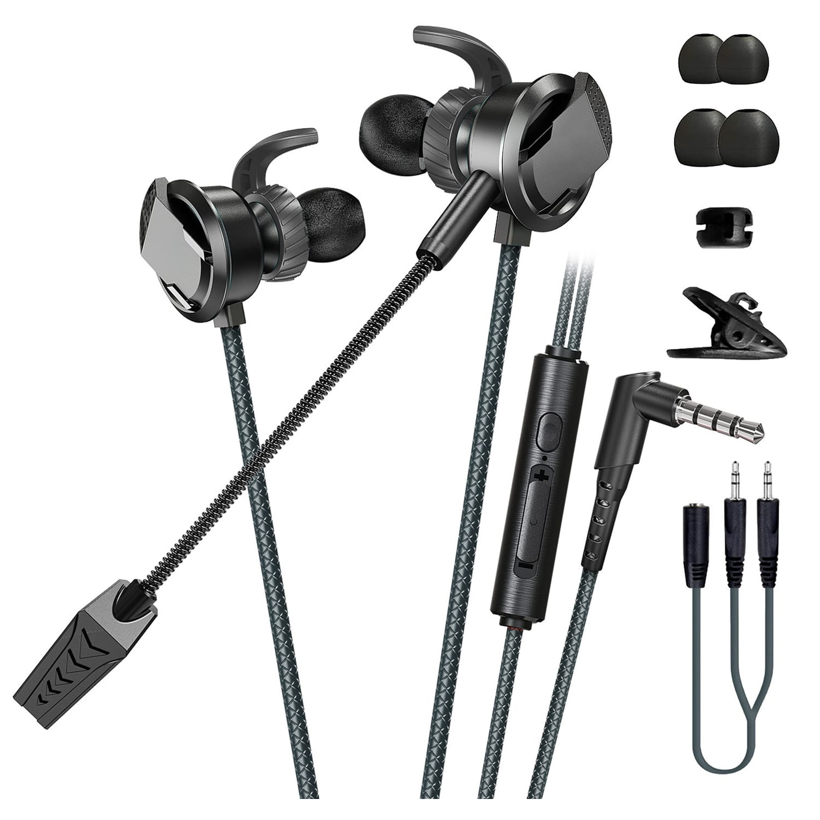 RX3 Pro Wired Earbuds In-Ear Headphones L-Shaped 3.5MM Jack Design Noise Isolating High Sound Earphones For School Students Women Men Black (3.5mm plug)