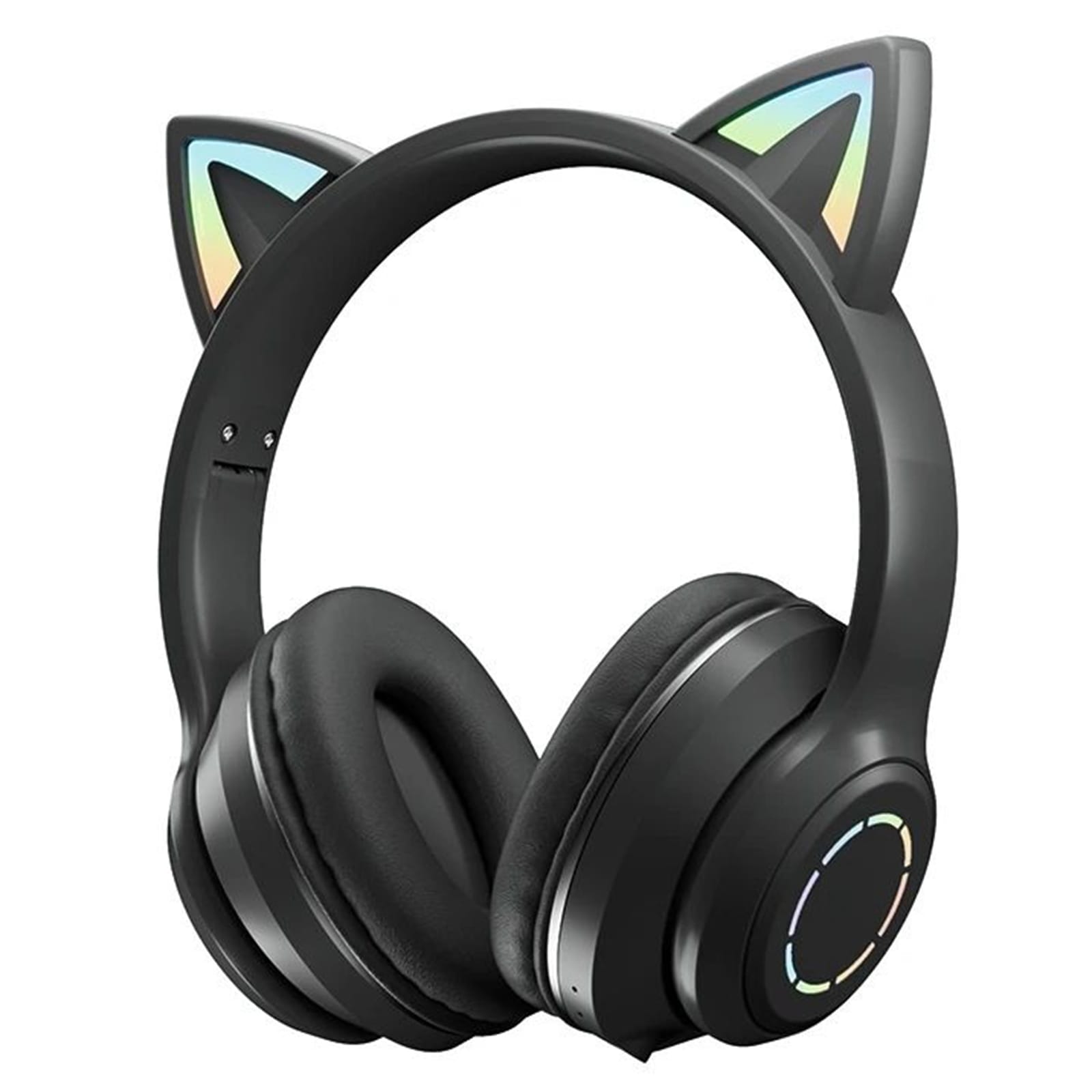 Gradient Cat Ears Noise Canceling Headset Stereo Sound Headphones Wireless Headphones With Built-in Microphone For Home Gaming purple + microphone - Image 2