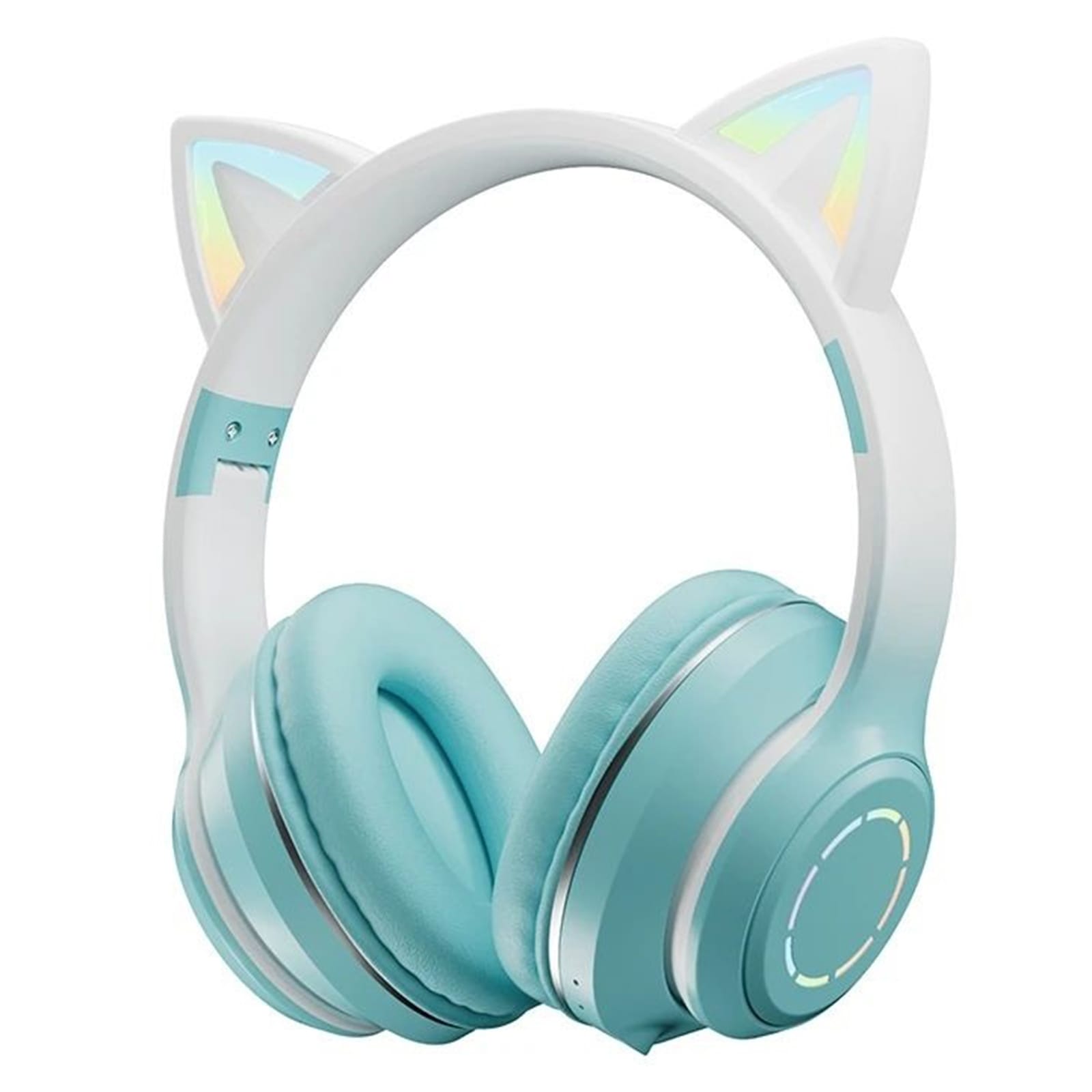 Gradient Cat Ears Noise Canceling Headset Stereo Sound Headphones Wireless Headphones With Built-in Microphone For Home Gaming purple + microphone - Image 4