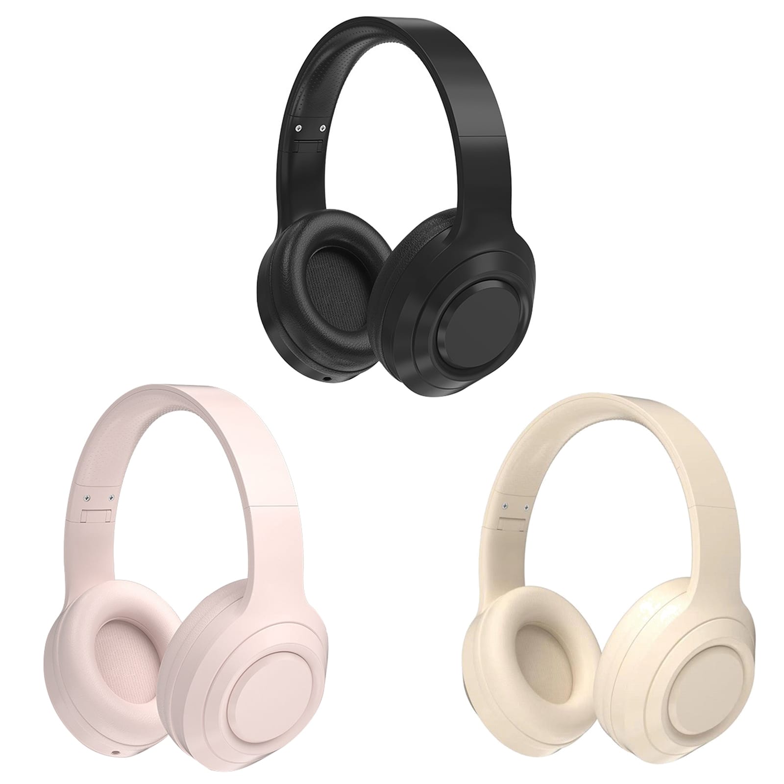 P12 Noise Canceling Headset Stereo Ultra Long Playtime Earphones Folding Headphones With Built-in Microphone For Office Gaming New face pink - Image 4