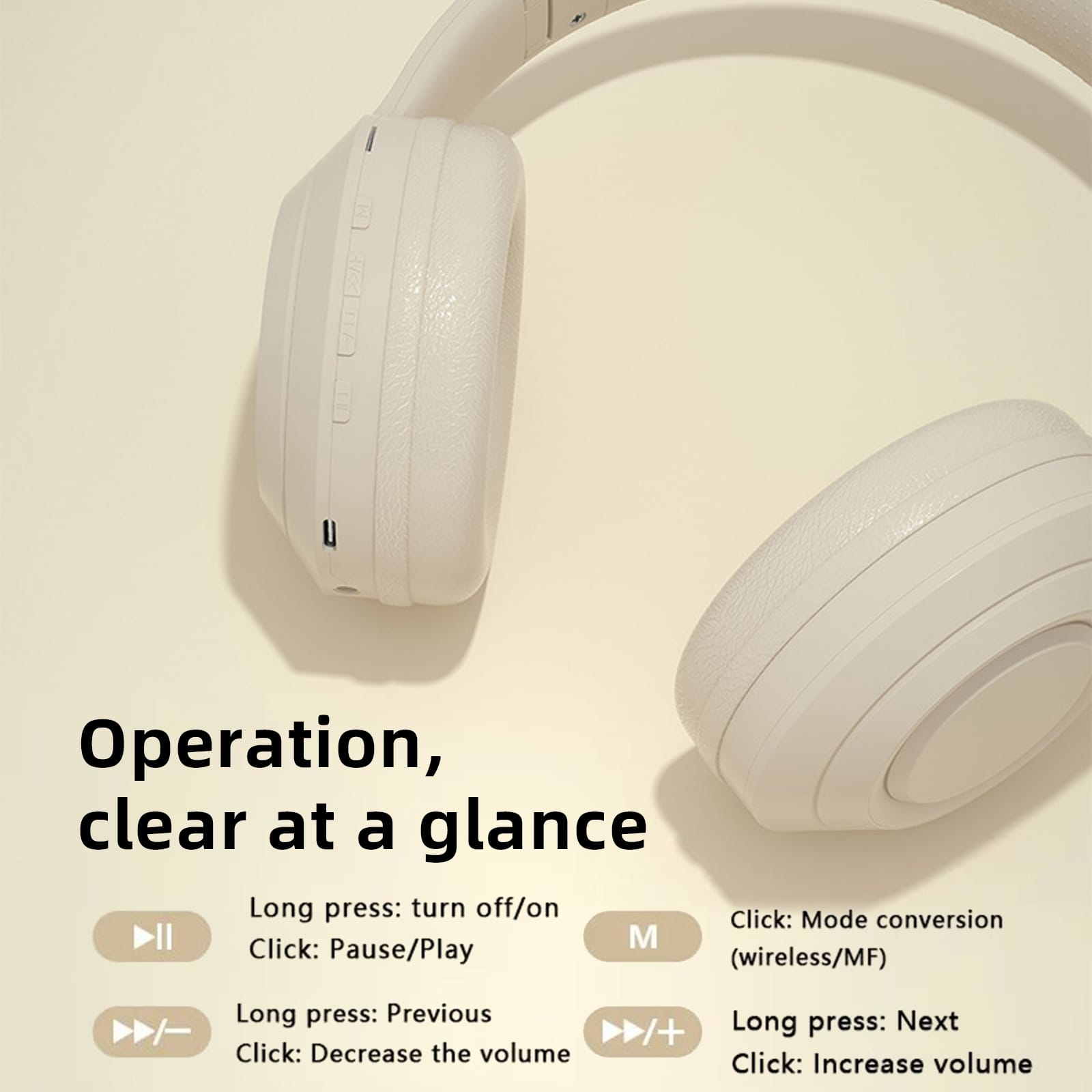 P12 Noise Canceling Headset Stereo Ultra Long Playtime Earphones Folding Headphones With Built-in Microphone For Office Gaming New face pink - Image 5