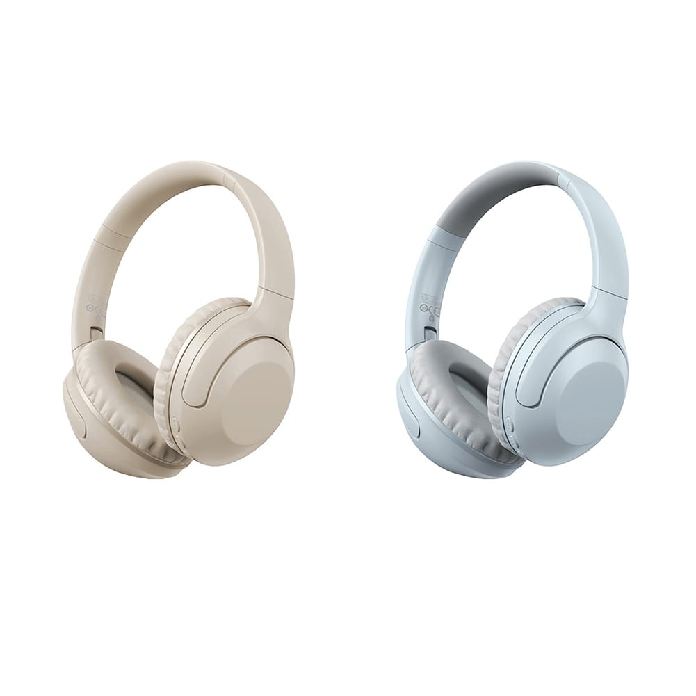 SPACEO3 Wireless Headset over Ear Computer Headphones Anc Noise Canceling Headset Beige - Image 5