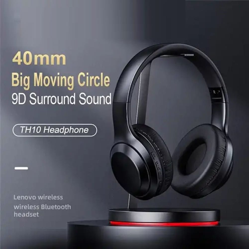 ORIGINAL LENOVO HT10 Noise Canceling Headset with Built-in Microphone Stereo Sound Headphones Black - Image 3