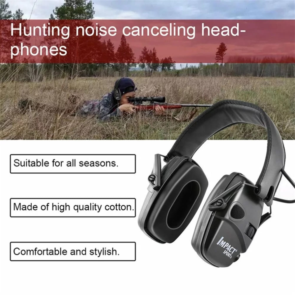 Electronic Ear Protection Safety Earmuffs NRR 22dB Noise Reduction Headphones Lightweight Hearing Protection Earmuffs Black - Image 7
