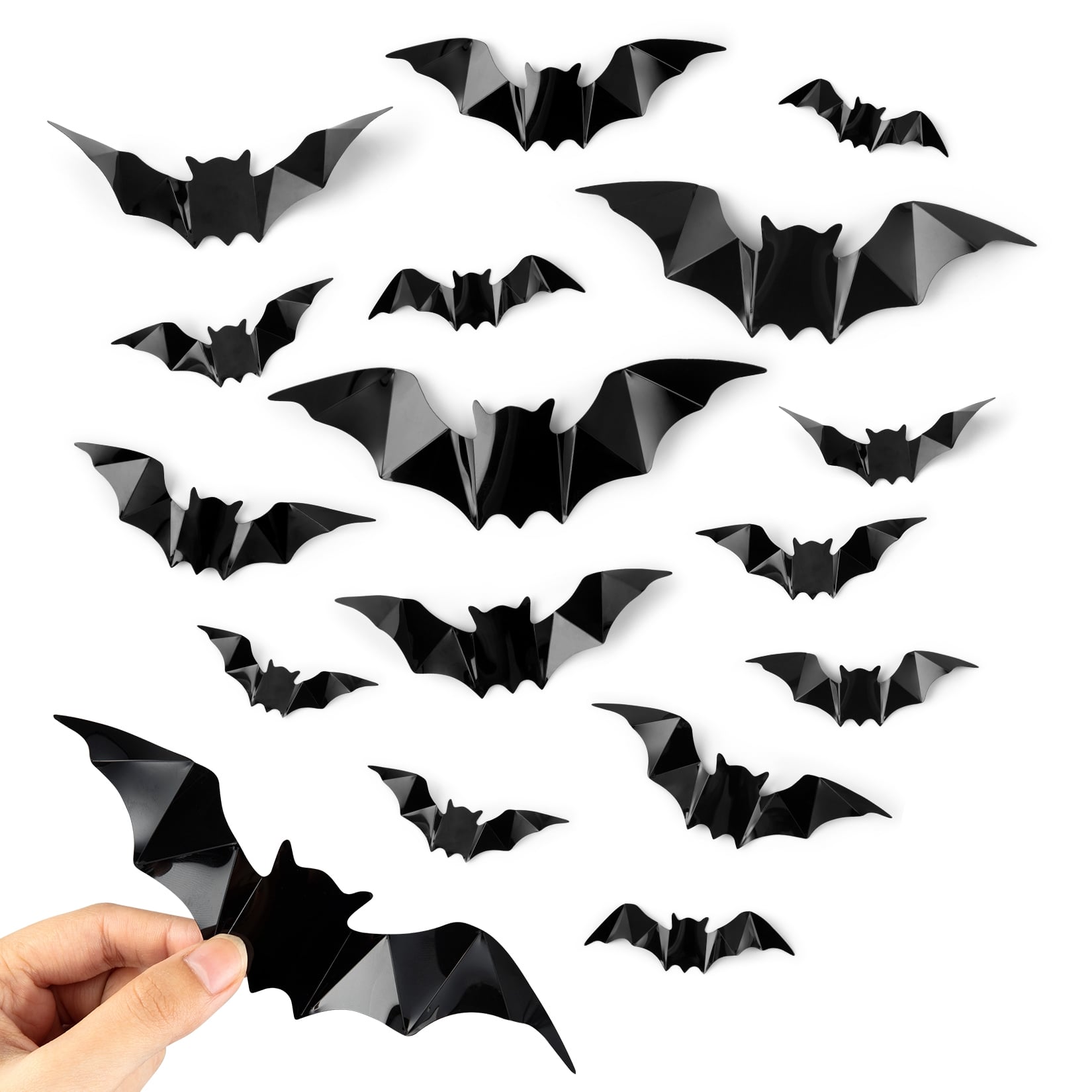 US CYNDIE 80PCS 3d Bats Wall Stickers 4 Sizes Halloween Decorative Decals Wallpaper - Image 6