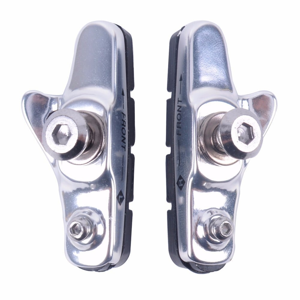 Aluminum Alloy Road Bike Brake Block C brake Fixed Cog Silent Brake Block Piece Water Guide Rubber Brake Piece Bicycle Accessories Silver - Image 6