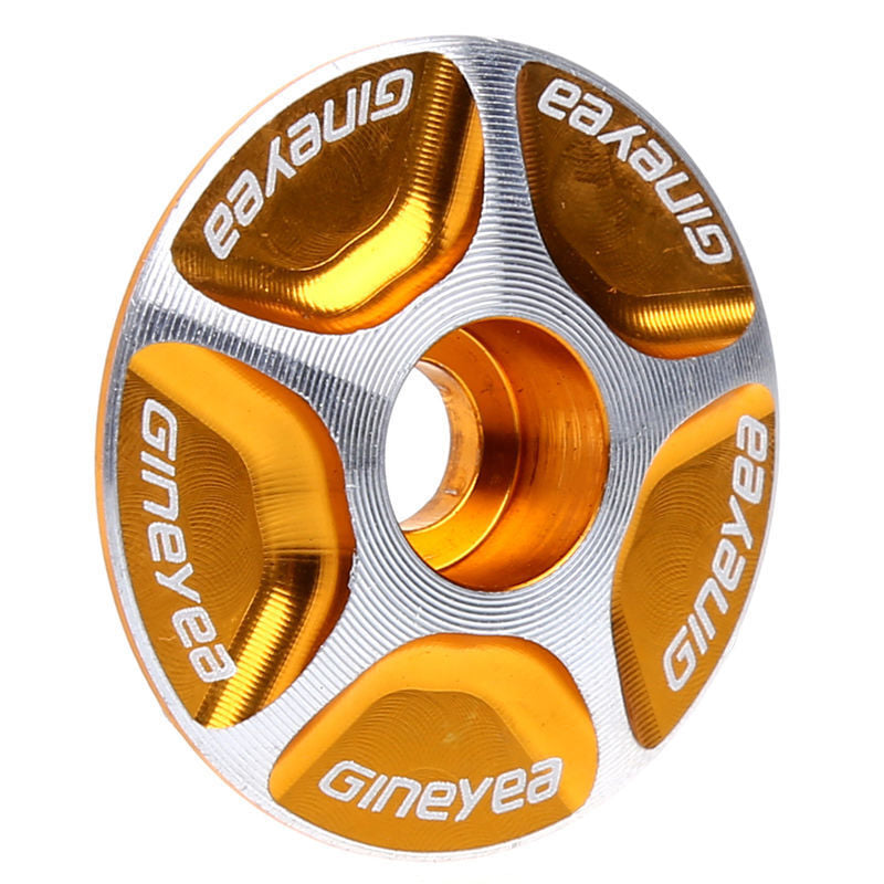 Road MTB Bike Bicycle CNC Stem Cap Headset Top Cap Cover Gold