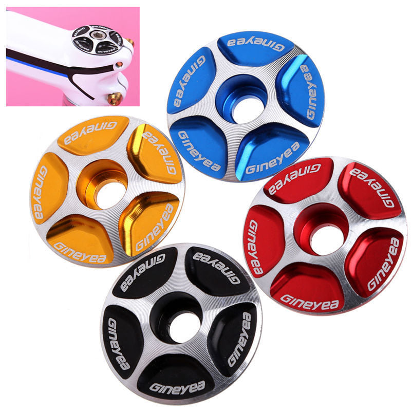Road MTB Bike Bicycle CNC Stem Cap Headset Top Cap Cover Gold - Image 2