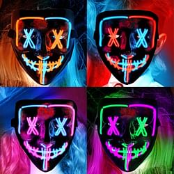 Category: Dropship Hobbies, SKU #PTO_0WZ1QR48_US, Title: US CYNDIE 4 PACK Halloween Scary Mask LED Mask