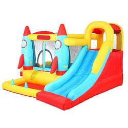 Category: Dropship Hobbies, SKU #PTO_0XW2C40V_US, Title: US Rocket Bounce House Inflatable Castle Jumping Surface Slide Red Blue