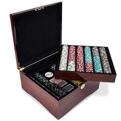 Category: Dropship Poker / Casino Supplies, SKU #CPSD-750M, Title: 750ct Claysmith Gaming Showdown Chip Set in Mahogany