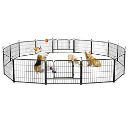 Category: Dropship Pet Supplies, SKU #1897461, Title: PawGiant Dog Pen 16 Panels 24-Inch High RV Dog Playpen Outdoor/Indoor, Dog Fence Exercise Pet Pen for Dogs with Metal Protect Design Poles, Foldable Pet Barrier with Door