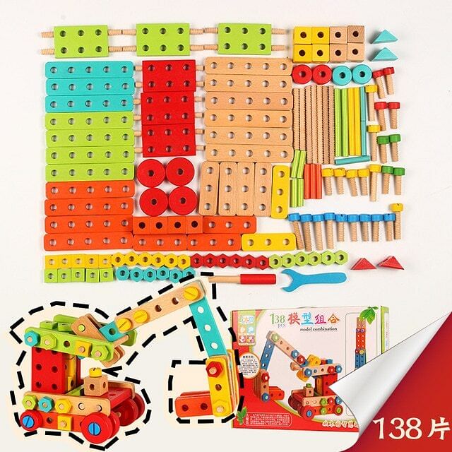 Color 70 nuts - Disassembly Assembly Combined Building Block