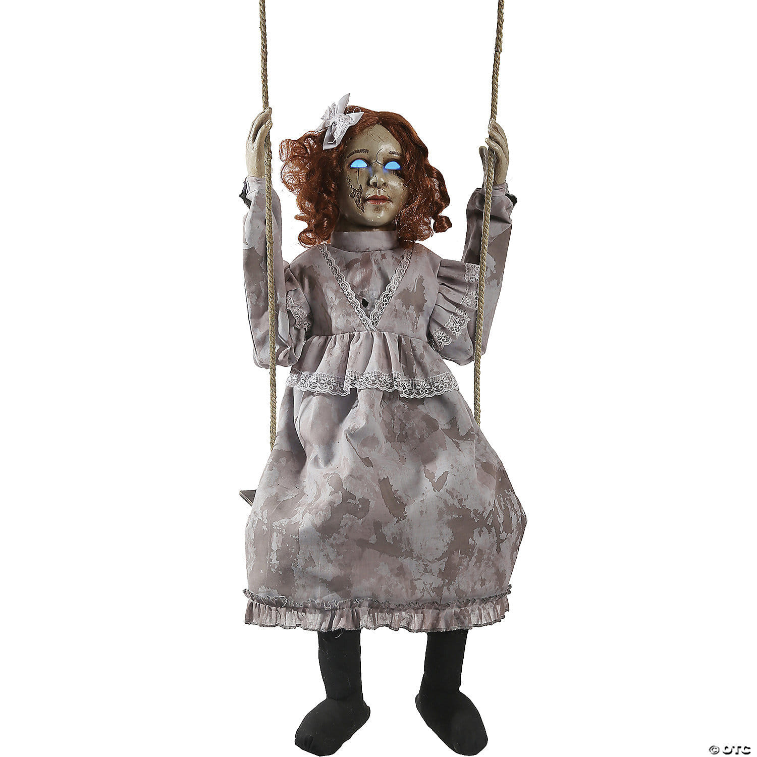 Animated swinging decrepit doll