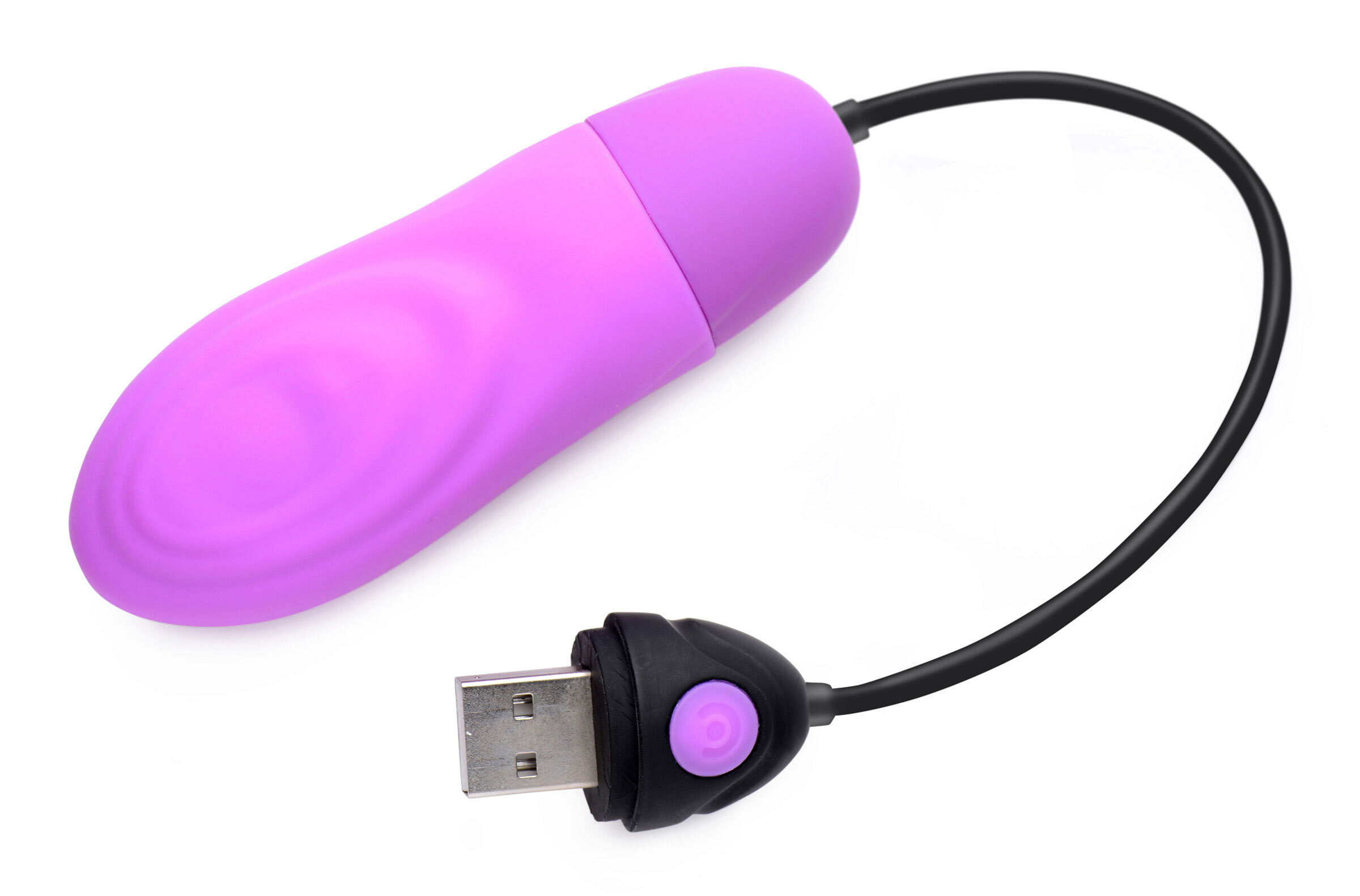 7x Pulsing Rechargeable Silicone Bullet Purple