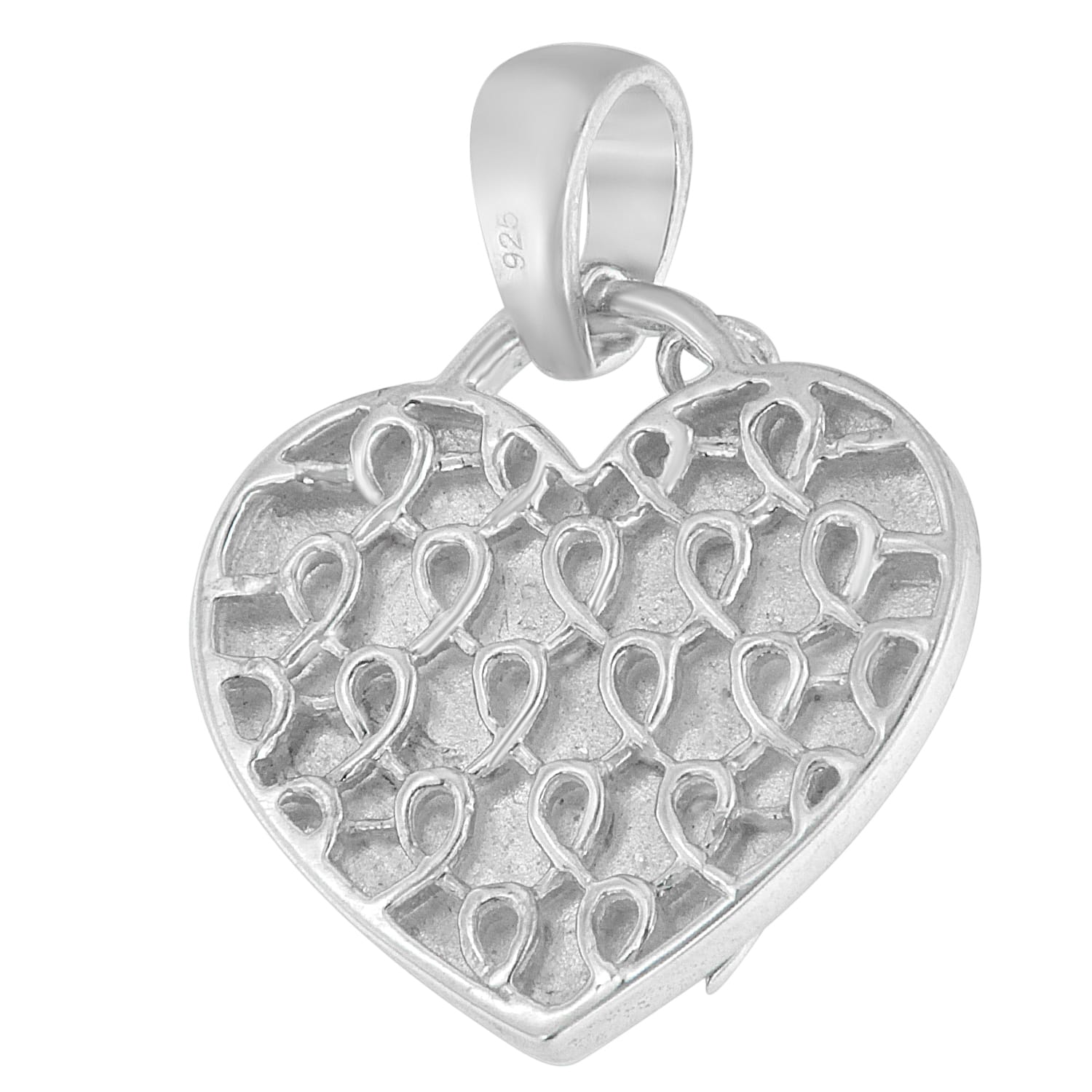 .925 Sterling Silver 1/10 cttw Diamond Heart Pendant Necklace (H-I, I1-I2) - Image 2