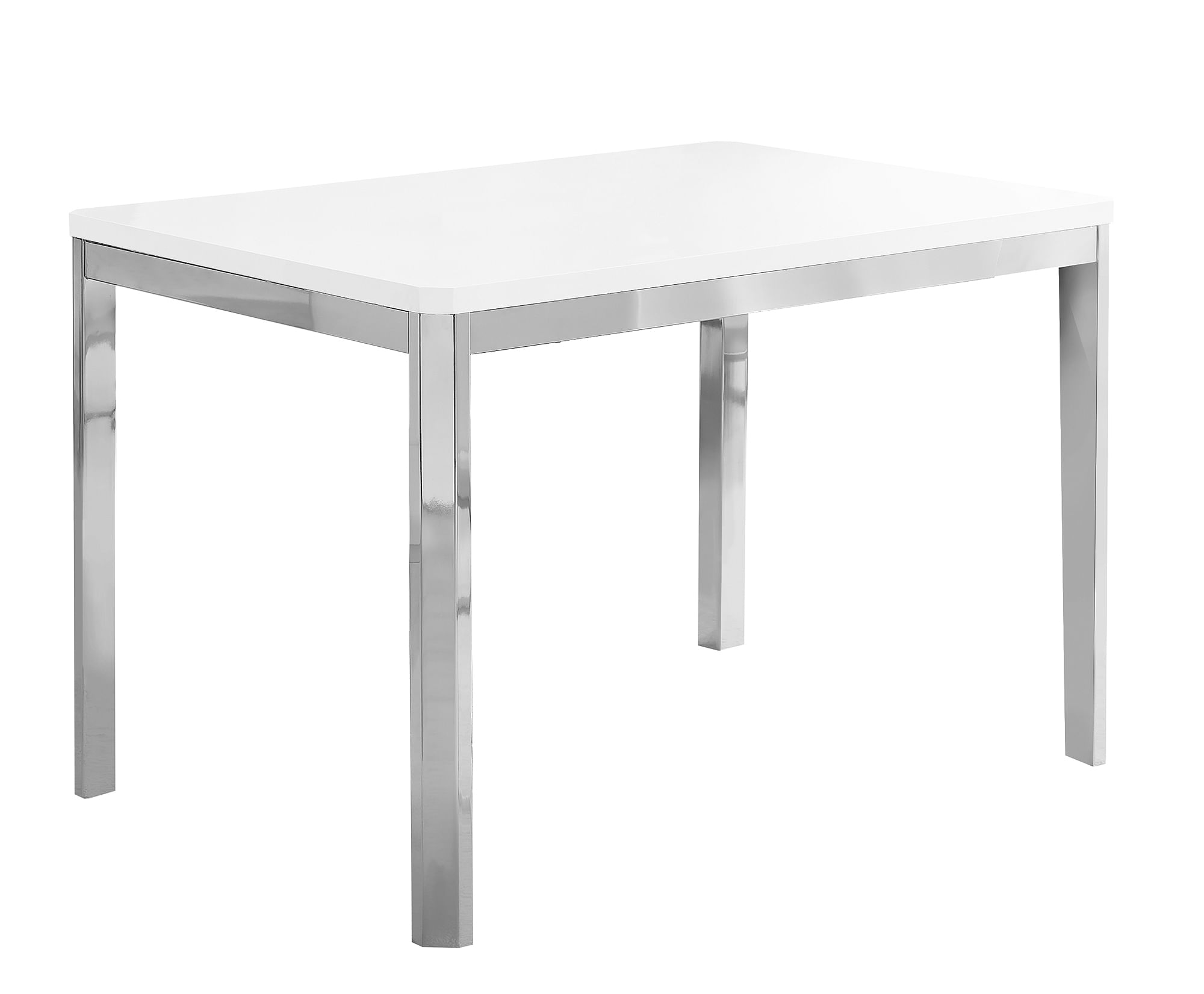 31.5" x 47.5" x 30" White Particle Board Metal Dining Table