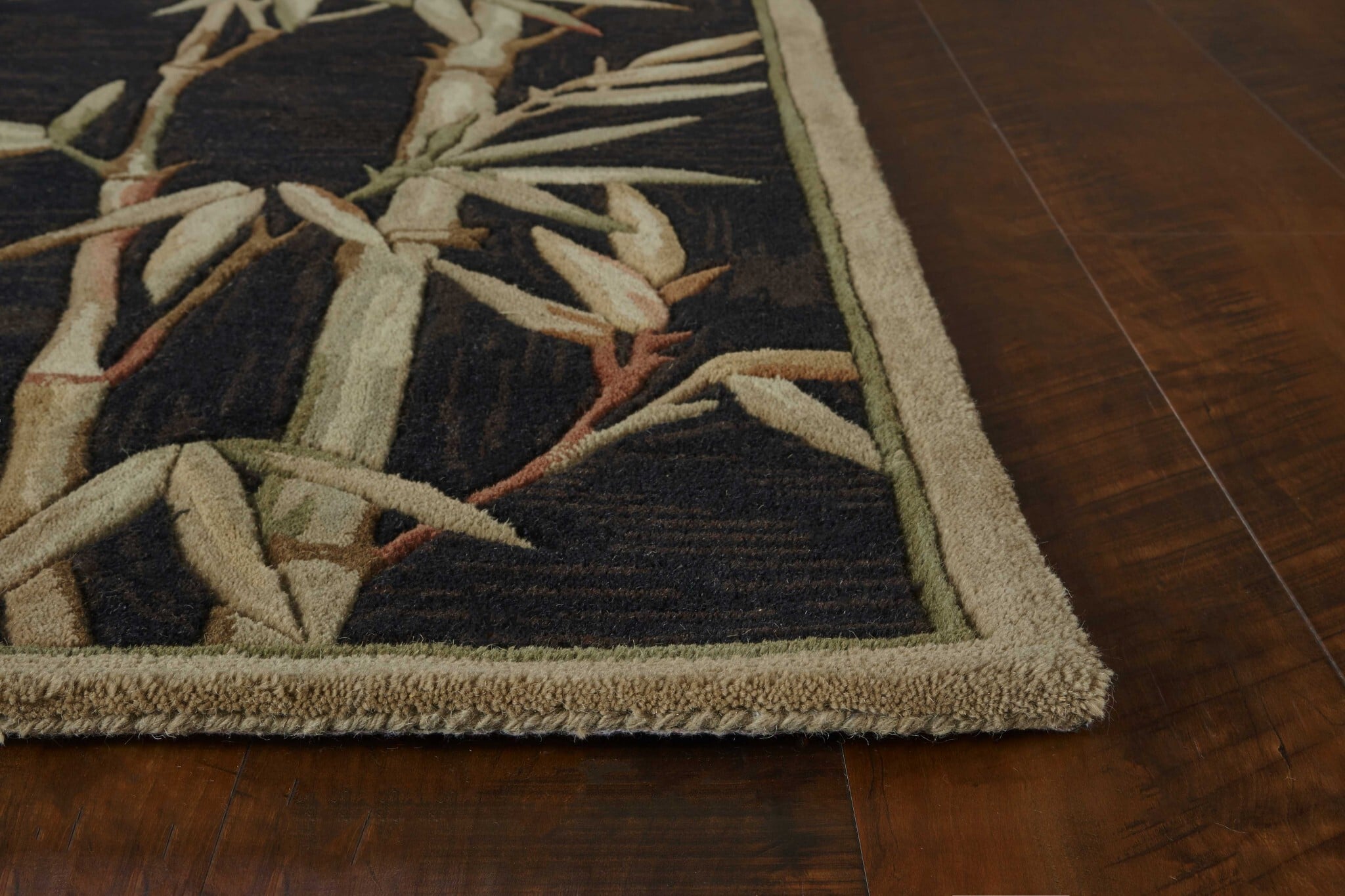 5' X 8' Wool Black Area Rug - Image 3