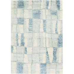 Category: Dropship Home Decor, SKU #350105, Title: 9'x13' Ivory Blue Machine Woven Color Block Abstract Indoor Area Rug