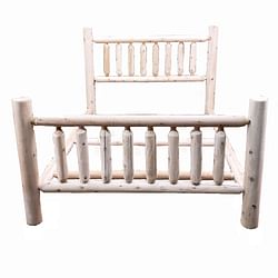 Category: Dropship Home, Garden & Furniture, SKU #370304, Title: Natural Unfinished Low Post Cedar Log Queen Bed