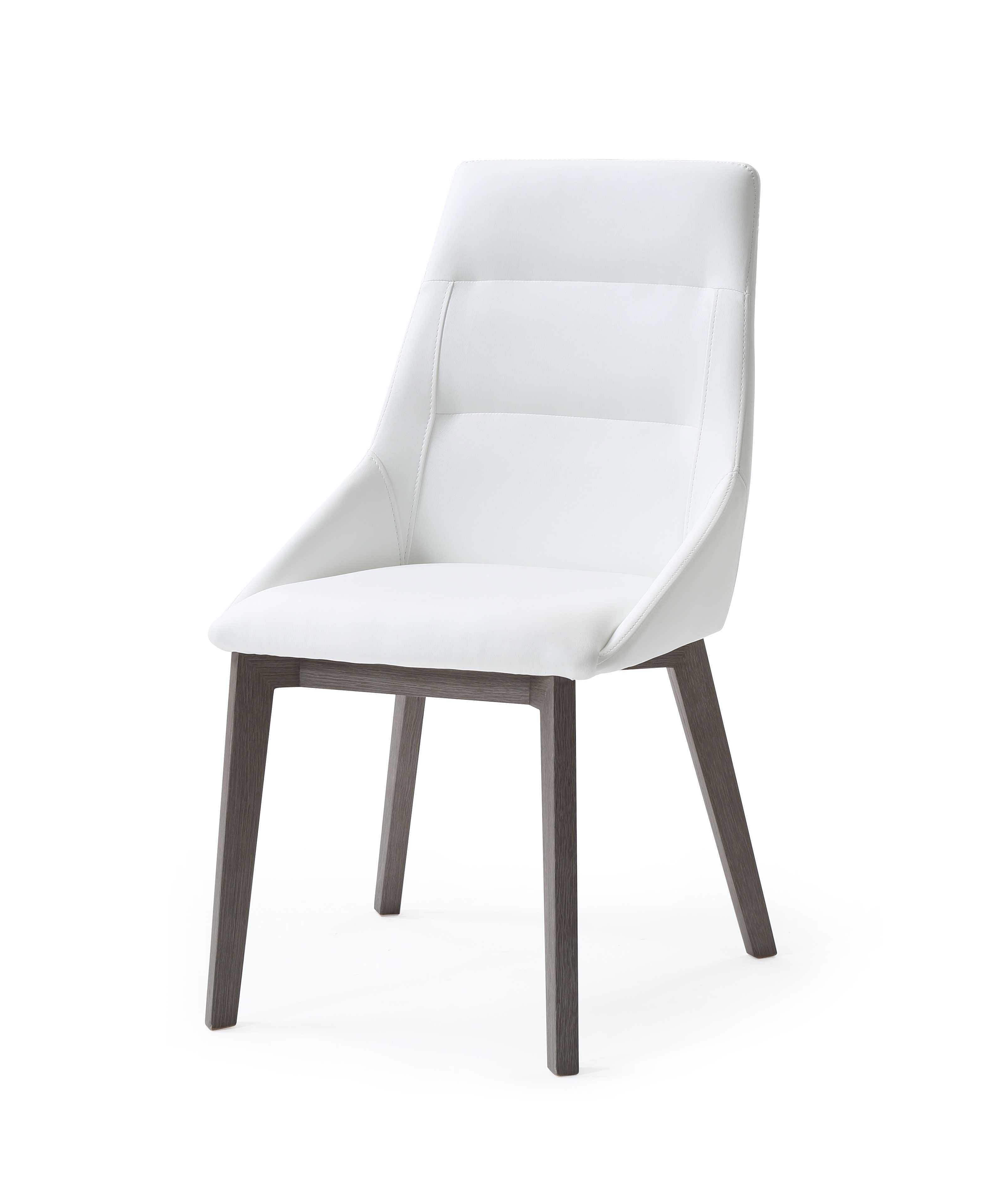Set 2 White Faux Leather Dining Chairs