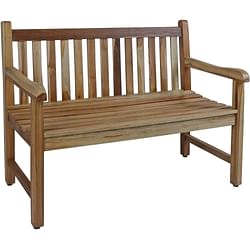 Category: Dropship Outdoors, SKU #376760, Title: Compact Teak Outdoor Bench with Straight Design in Natural Finish