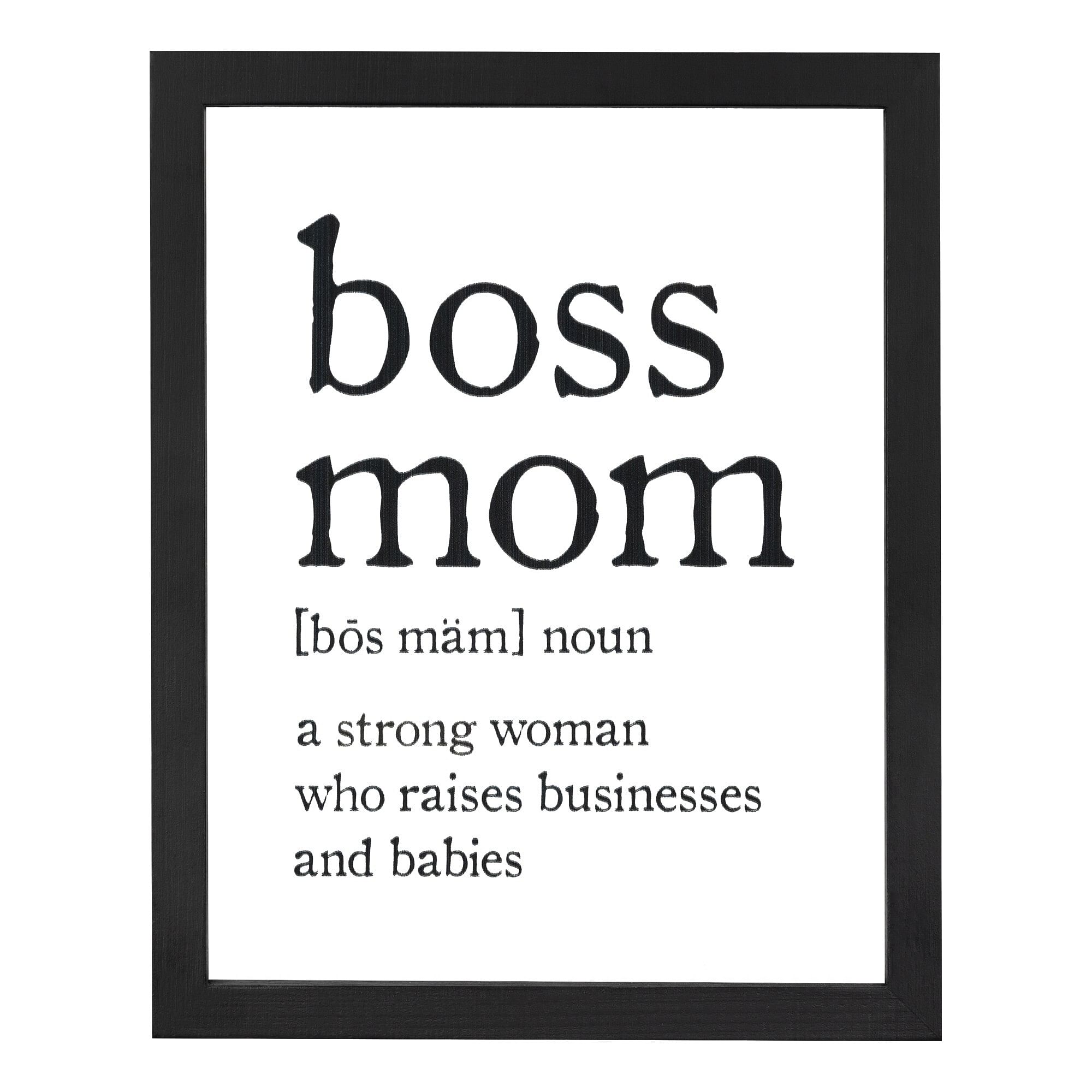 Black White Boss Mom Wall Art