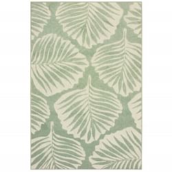 Category: Dropship Outdoors, SKU #384230, Title: 9' x 12' Tropical Light Green Ivory Palms Indoor Outdoor Rug