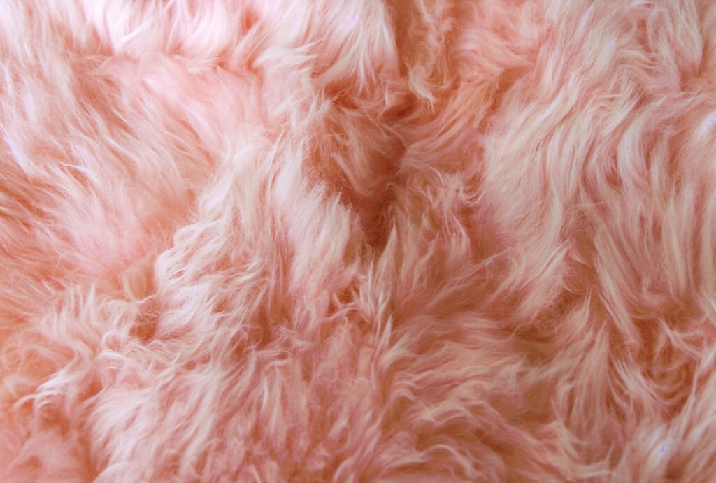 3' X 5' Pink Natural Sheepskin Area Rug - Image 3