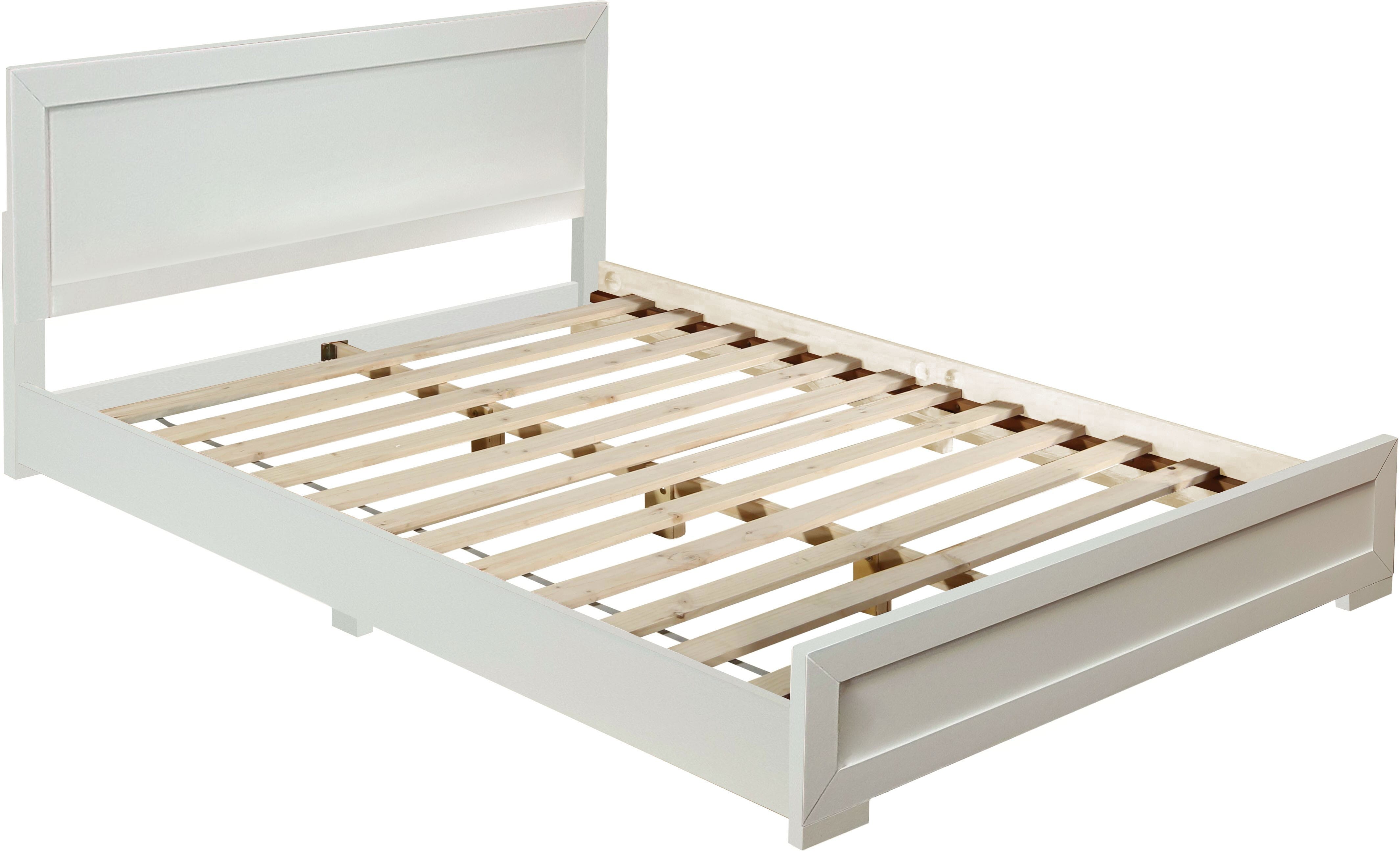 White Wood King Platform Bed