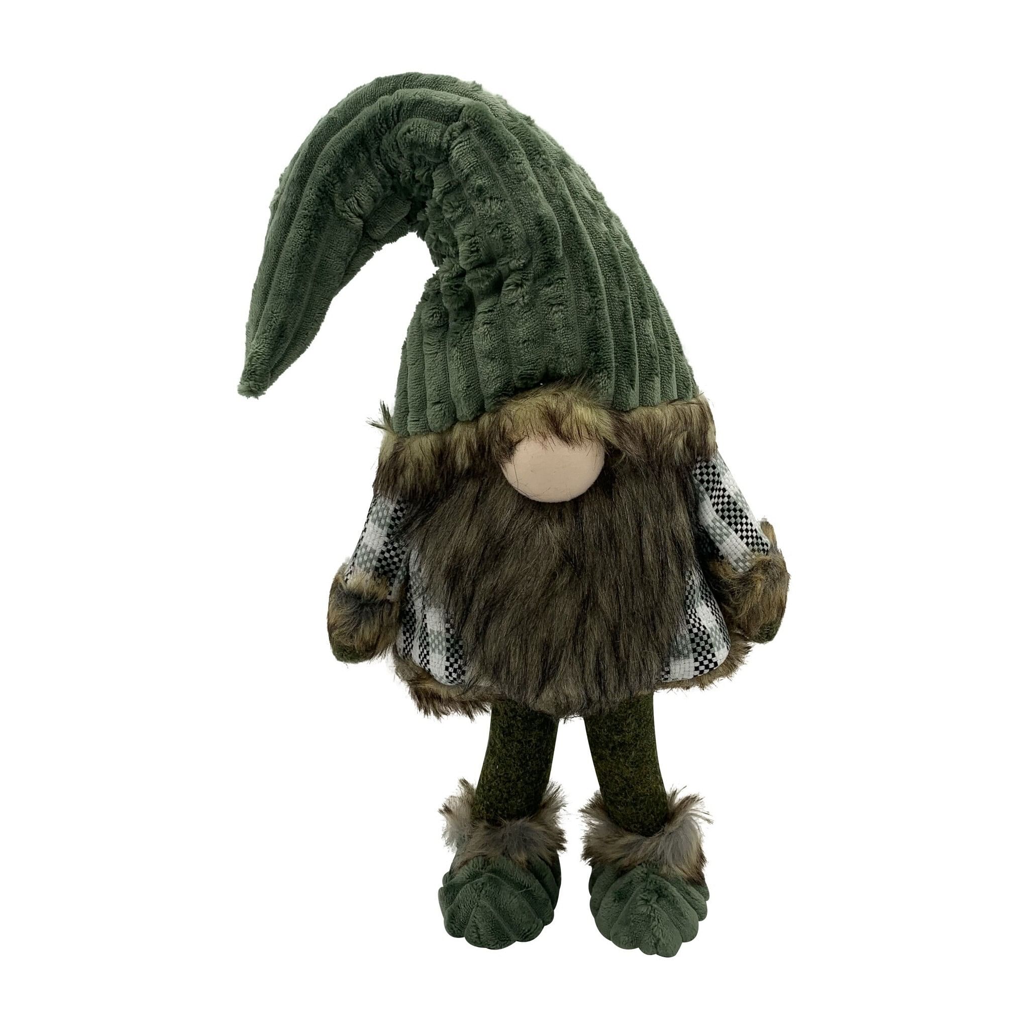 Dark Green Plaid Fabric Gnome