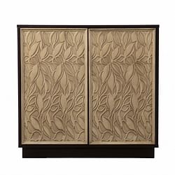 Category: Dropship Kitchen, SKU #401696, Title: Brown and Cream Sculptural Leaf Accent Storage Cabinet