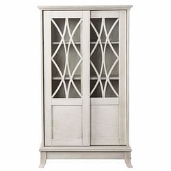 Category: Dropship Kitchen, SKU #401697, Title: Rustic White Sliding Double Door Accent Cabinet