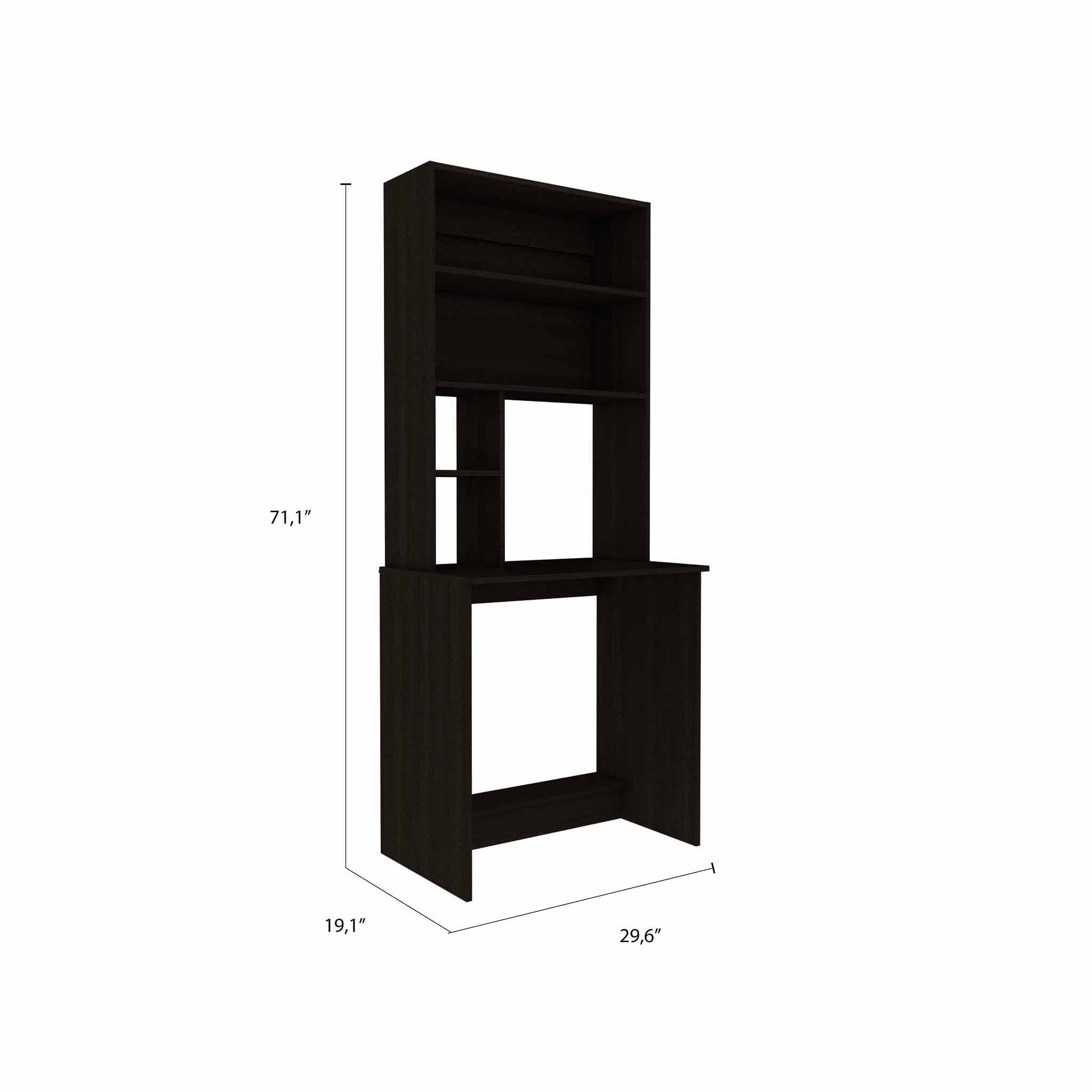 Milo Black Computer Desk Hutch