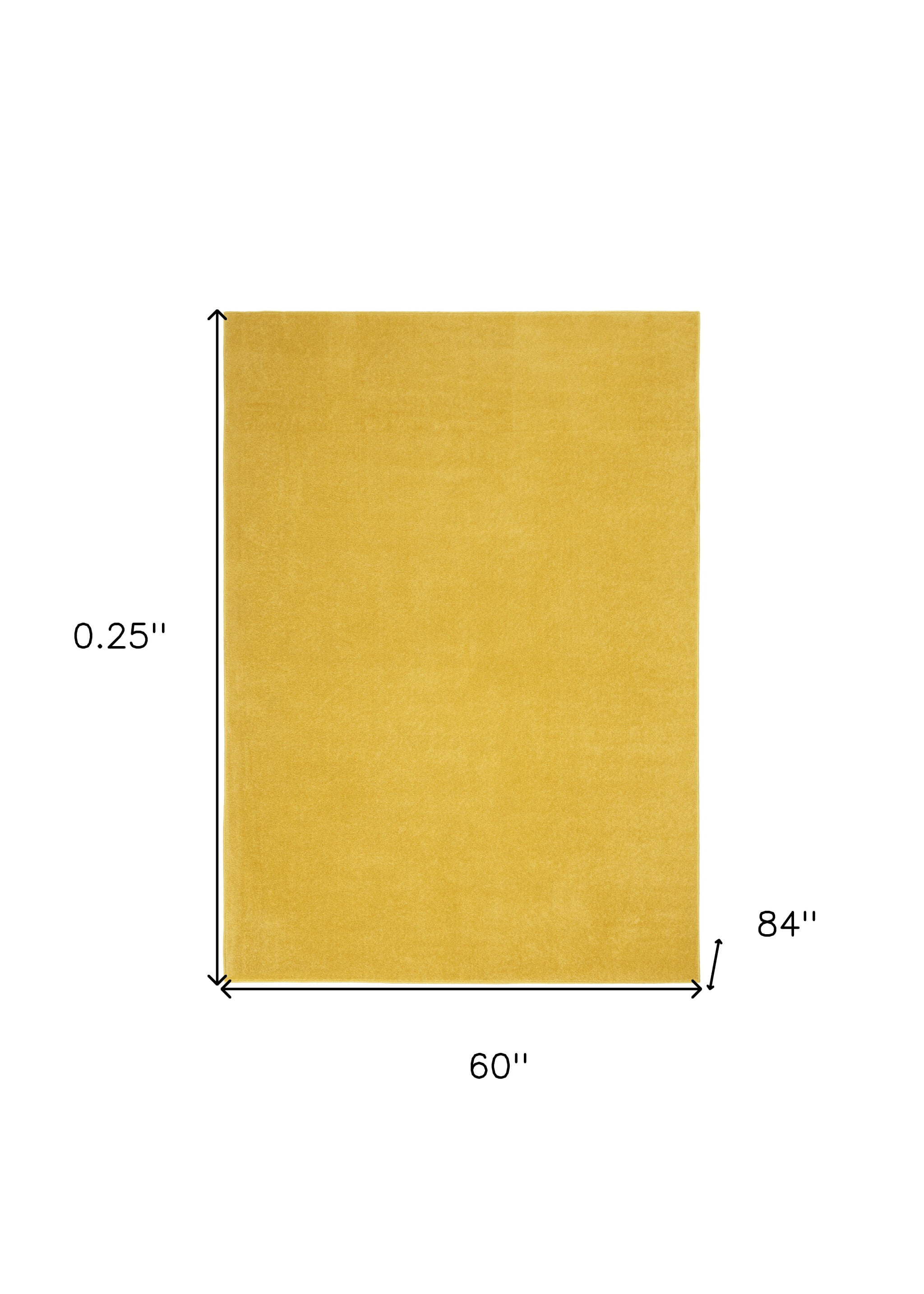 5' X 7' Yellow Non Skid Indoor Outdoor Area Rug - Image 6
